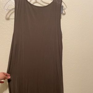 Green dress with gold buttons